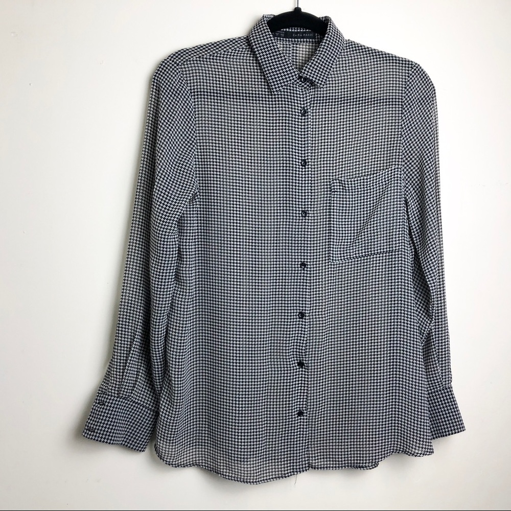 Zara houndstooth print top
